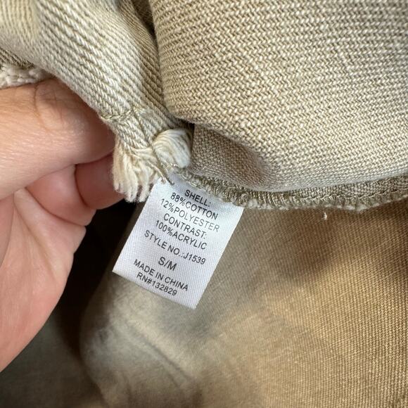 Impressions Women's Tan Button Front Sweater Sleeve Shacket Size S/M - Picture 5 of 7